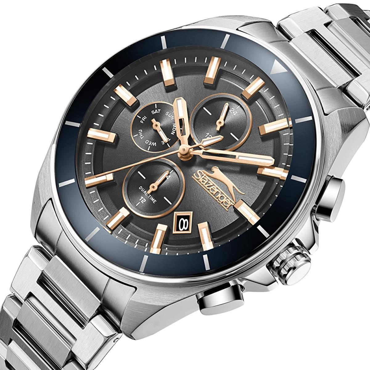 Slazenger SL.09.2393.2 Serisi Gümüş Renk Paslanmaz Çelik Erkek Kol Saati