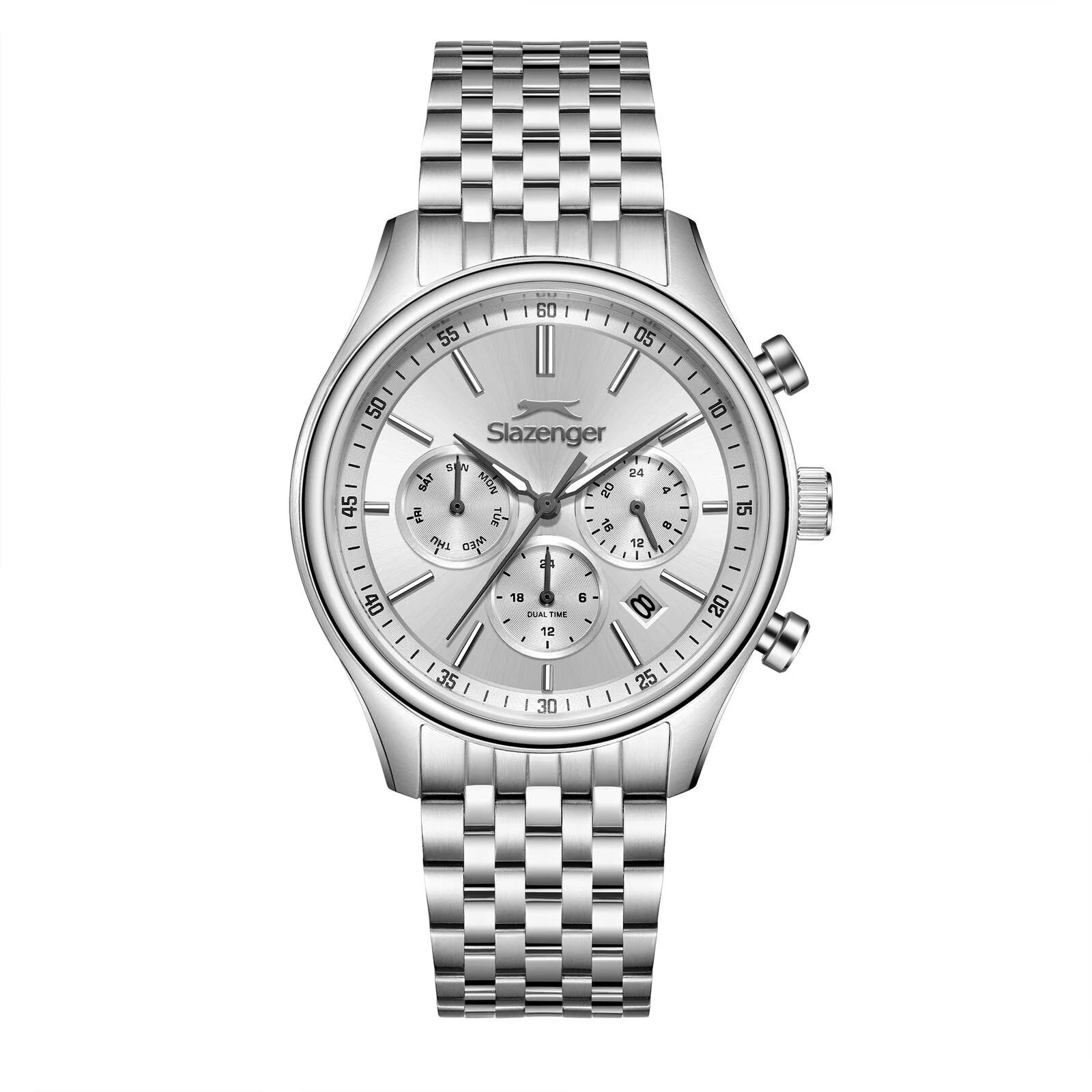 Slazenger SL.09.2487.2 Serisi Gümüş Gri Renk Paslanmaz Çelik Erkek Kol Saati