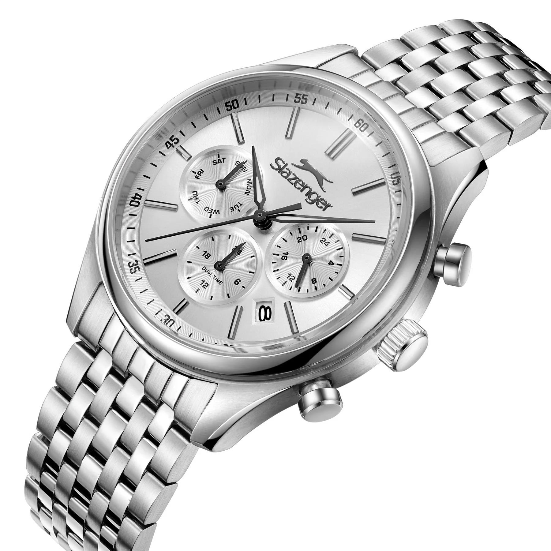 Slazenger SL.09.2487.2 Serisi Gümüş Gri Renk Paslanmaz Çelik Erkek Kol Saati