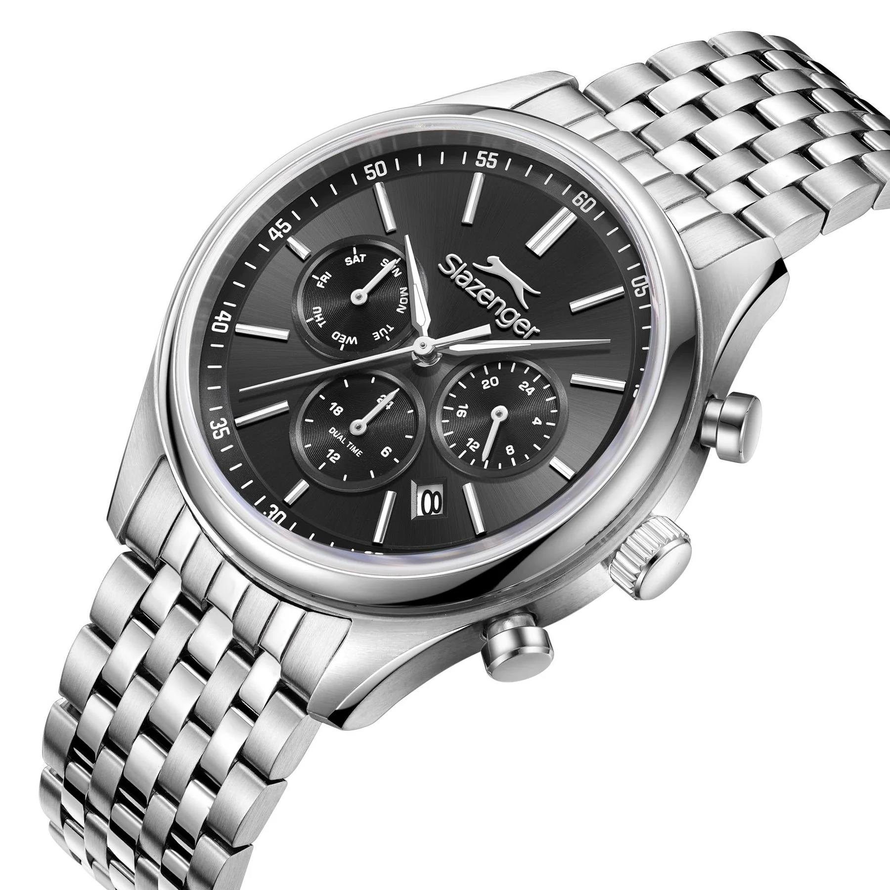 Slazenger SL.09.2487.2 Serisi Gümüş Gri Renk Paslanmaz Çelik Erkek Kol Saati