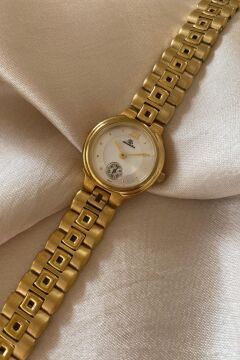 Diablo Altın Sarı Kaplama Özel Tasarım Çelik Kordon Küçük Vintage Kadın Kol Saati