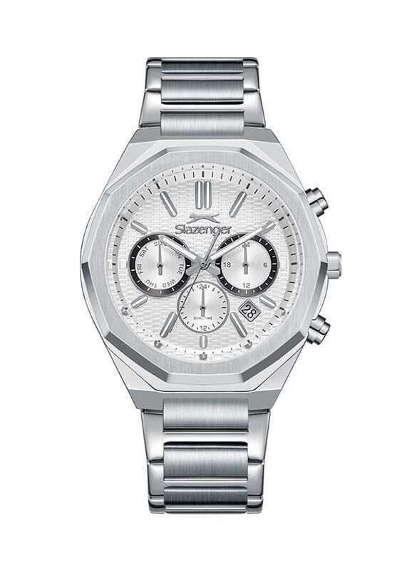 Slazenger SL.09.2503.2 Serisi Gümüş Renk Paslanmaz Çelik Köşeli Erkek Kol Saati