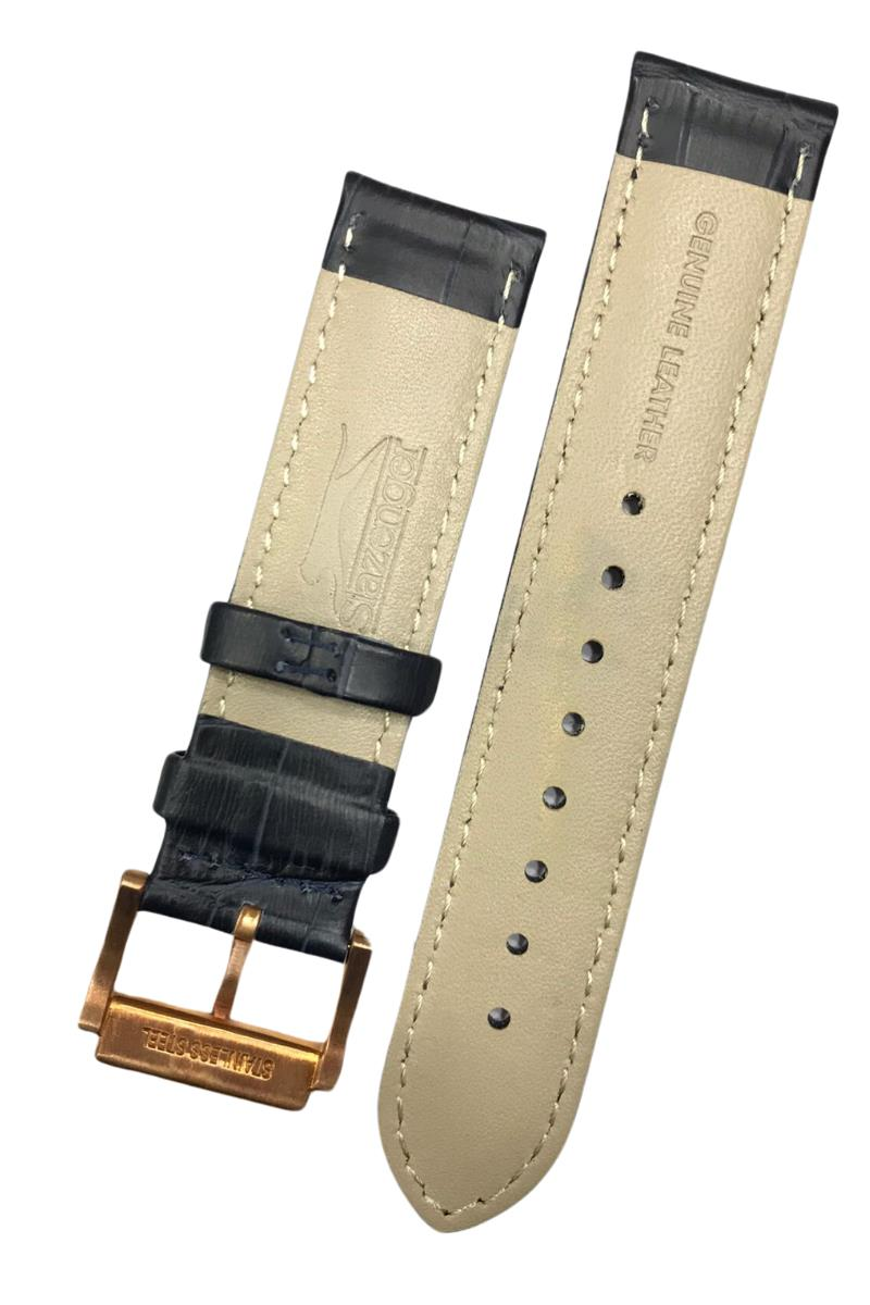 22 mm Lacivert Slazenger Orijinal Hakiki Deri Saat Kordonu
