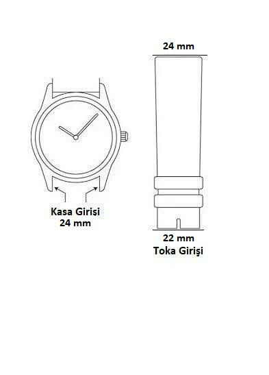 24 mm Siyah Kırmızı Slazenger Orijinal Hakiki Deri Saat Kordonu