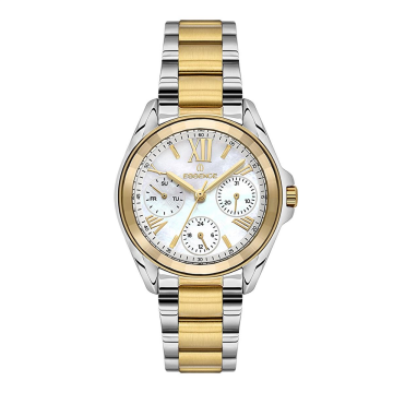 Essence ES6927FE.220 Altın Sarı Gümüş Renk Sedef Kadran Paslanmaz Çelik Kadın Kol Saati
