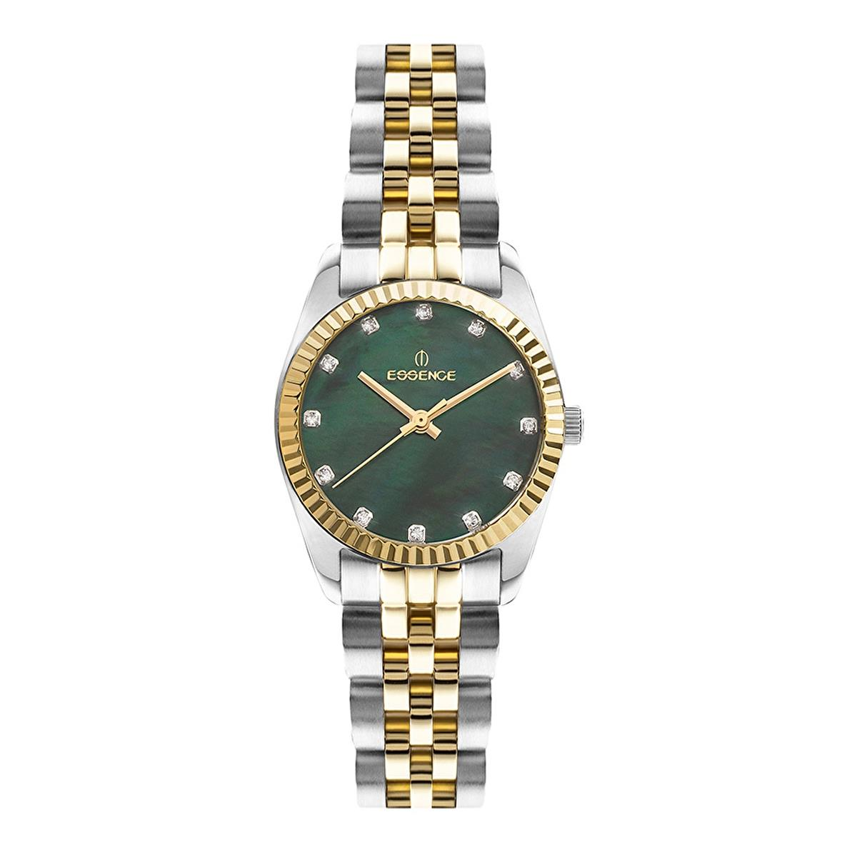Essence ES6664FE.270 Altın Sarı Gümüş Renk Sedef Kadran Paslanmaz Çelik Kadın Kol Saati