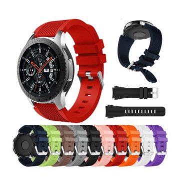 Samsung Gear S3 46mm Frontier Klasik Uyumlu Silikon Saat Kordon Kayış Siyah - Tek Ebat