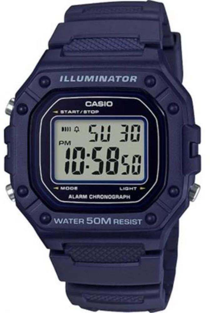 Casio W-218 W-219 Lacivert Silikon Orijinal Saat Kordonu