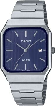 Casio MTP-B185D-2A1VDF Kare Kasa Gece Mavisi Kadran Çelik Erkek Kol Saati