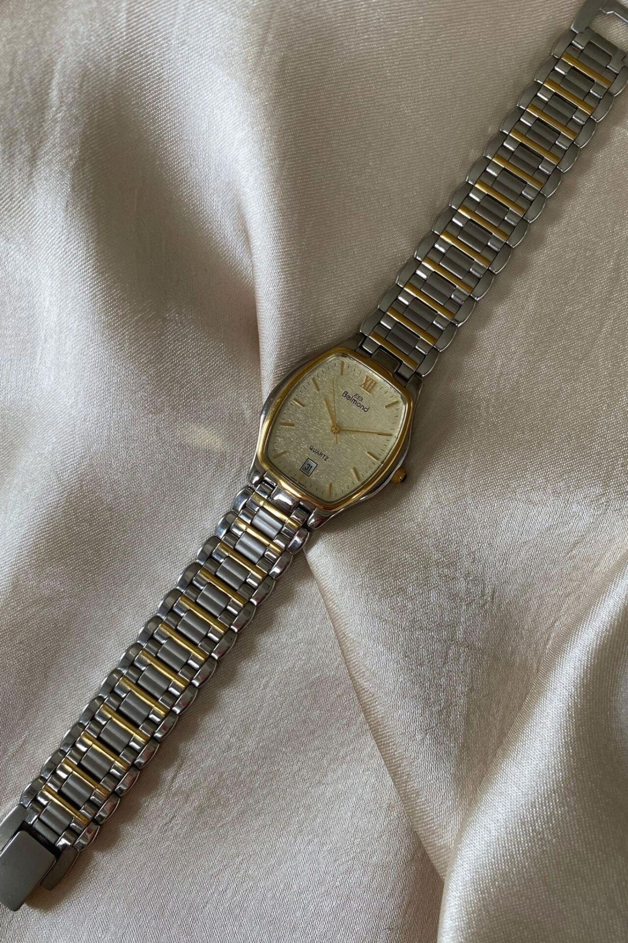 Belmond Sarı Gümüş Renk Paslanmaz Çelik Kordon Orijinal Vintage Erkek Kol Saati