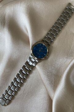 Q&Q Superior Gümüş Renk Paslanmaz Çelik Kordon Orijinal Vintage Erkek Kol Saati