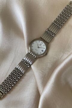 Momentus Gümüş Renk Paslanmaz Çelik Kordon Orijinal Vintage Erkek Kol Saati