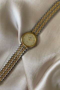Momentus Sarı Gümüş Renk Paslanmaz Çelik Kordon Orijinal Vintage Erkek Kol Saati