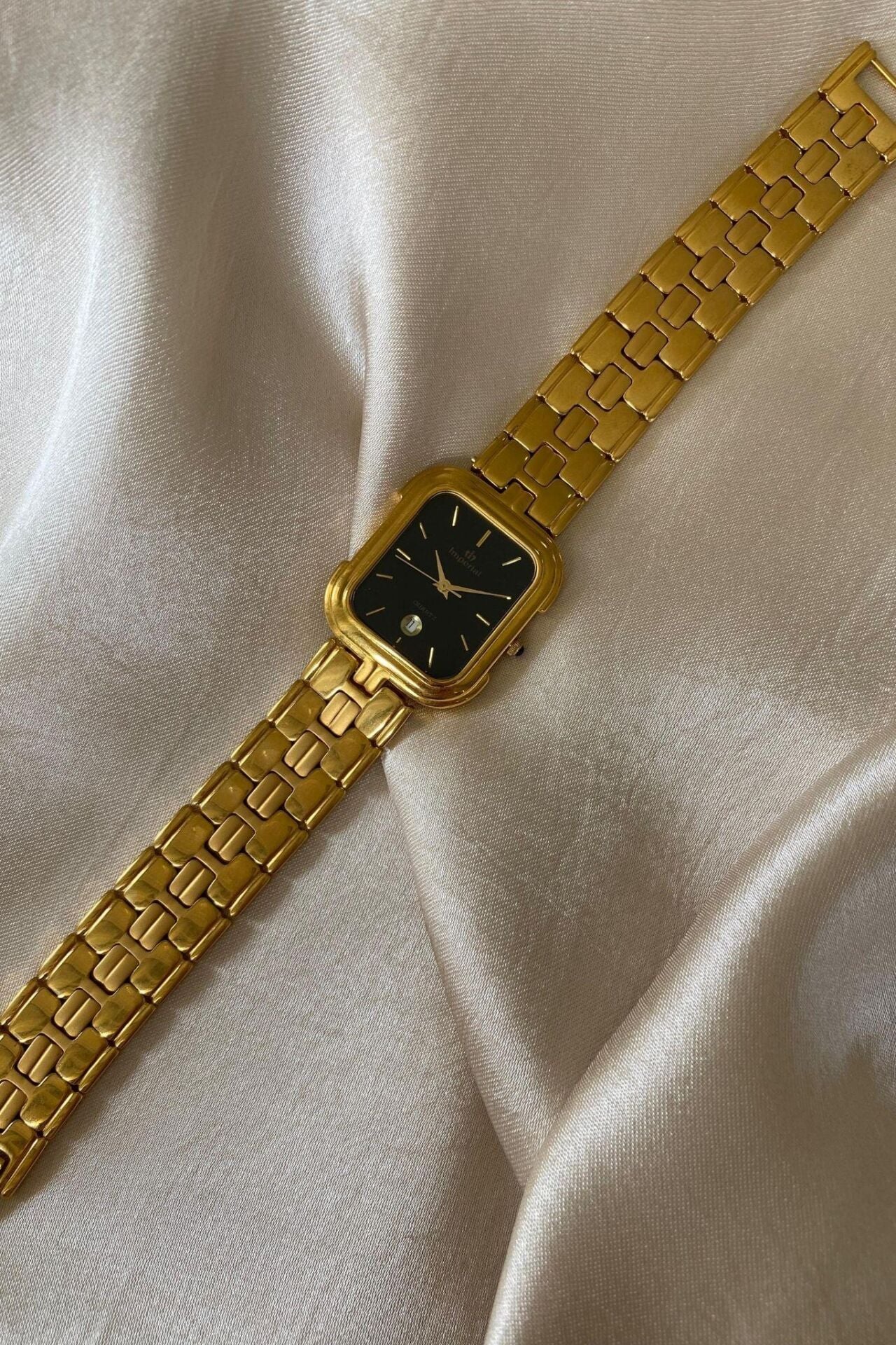 Imperial Altın Renk Paslanmaz Çelik Kordon Orijinal Vintage Erkek Kol Saati