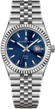 Navimarine NT0026-3 Lacivert Kadran Tırtıklı Bezel Çelik Erkek Kol Saati