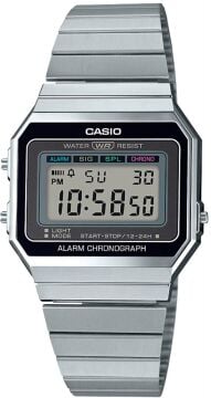 Casio A700W-1ADF Gümüş Tonlu Ultra İnce Dijital Kol Saati