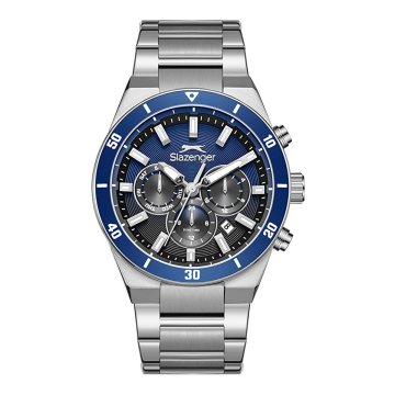 Slazenger SL.09.2492.2.02 Gümüş Lacivert Renk Paslanmaz Çelik Yeni Erkek Kol Saati