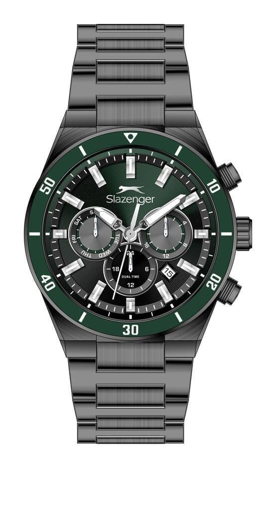 Slazenger SL.09.2492.2.03 Siyah Yeşil Renk Paslanmaz Çelik Yeni Erkek Kol Saati