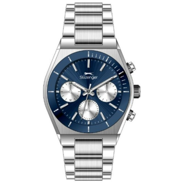 Slazenger SL.09.2484.2.02 Gümüş Lacivert Renk Paslanmaz Çelik Yeni Erkek Kol Saati