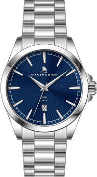 Navimarine NT0024-3 Işınsal Dokulu Lacivert Kadran Çelik Erkek Kol Saati