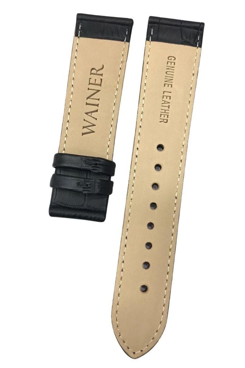 Klipsli Saatler İçin Hakiki Deri Saat Kayışı 22 mm Wainer Orijinal Hakiki Deri Saat Kordonu