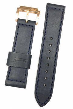 24 mm Lacivert Slazenger Orijinal Hakiki Deri Saat Kordonu
