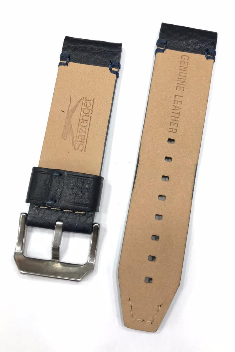 24 mm Lacivert Slazenger Orijinal Hakiki Deri Saat Kordonu