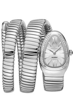 Reward RWA147542 Beyaz Kadran Çift Tur Sarmal Gümüş Renk Yılan Kadın Saati