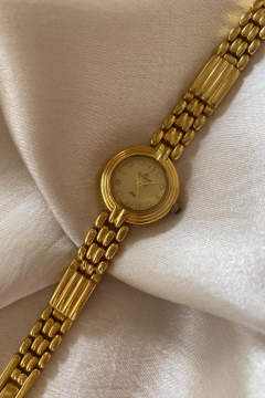 Romanson Hakiki Altın Renk Kaplama Özel Tasarım Çelik Kordon Küçük Vintage Kadın Kol Saati