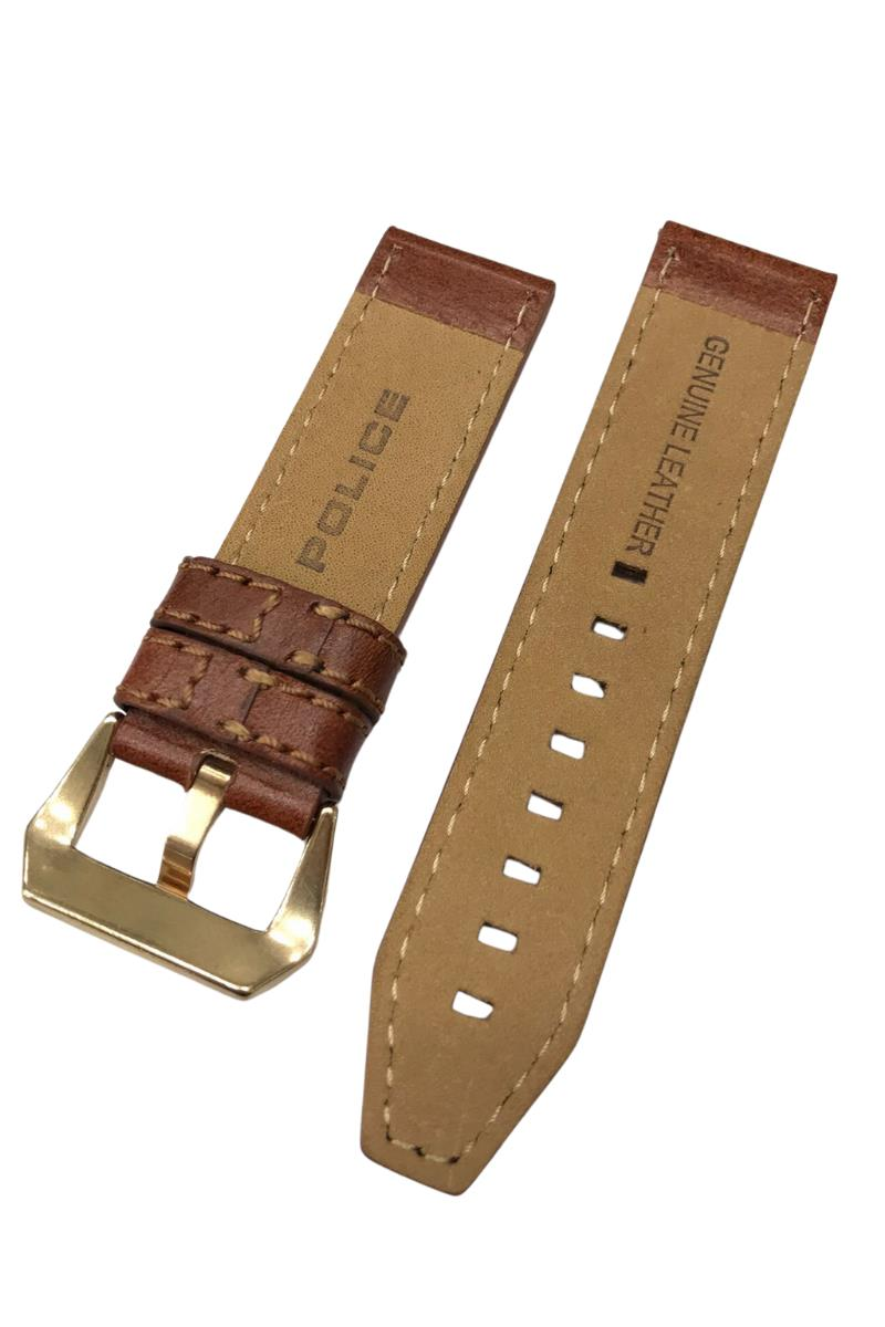 24 mm Kahverengi Police Orijinal Hakiki Deri Saat Kordonu