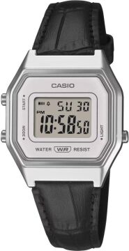 Casio LA680WEL-1DF Gümüş Kasa Siyah Deri Kordon Retro Kadın Kol Saati