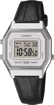 Casio LA680WEL-1DF Gümüş Kasa Siyah Deri Kordon Retro Kadın Kol Saati