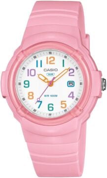 Casio LX-800H-4AVDF Pembe Silikon Kordon Renkli Kadran Kadın Genç Kol Saati