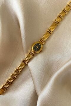 Bolero Altın Sarı Kaplama Paslanmaz Çelik Özel Tasarım Kordon Küçük Vintage Kadın Kol Saati