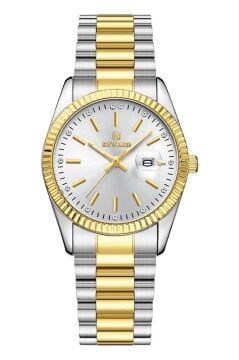 Reward RWA142813 Gümüş Kadran Tırtıklı Bezel Çift Renk Kadın Kol Saati