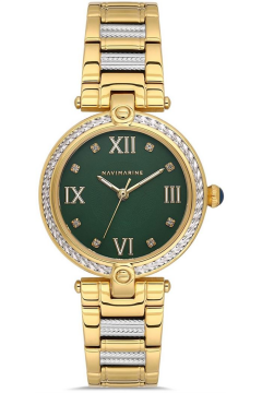 Navimarine NM1004-02 Yeşil Kadran Halat Detaylı Çift Renk Kadın Kol Saati