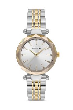 Navimarine NM206-03 Two-Tone Prizmatik Camlı Kadın Kol Saati