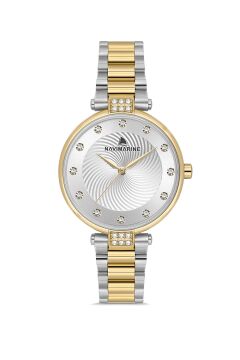 Navimarine NM223-03 Two-Tone Girdap Desenli Taşlı Kadın Kol Saati