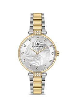 Navimarine NM223-03 Two-Tone Girdap Desenli Taşlı Kadın Kol Saati