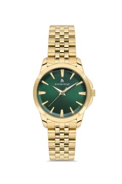Navimarine NM232-02 Gold Kasa Zümrüt Yeşili Kadran Kadın Kol Saati