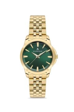 Navimarine NM232-02 Gold Kasa Zümrüt Yeşili Kadran Kadın Kol Saati