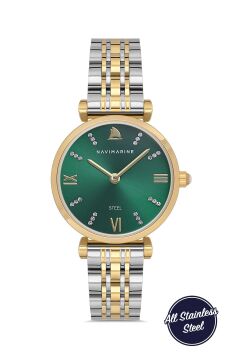 Navimarine NM001203-3 Two-Tone Zümrüt Yeşili Çelik Kadın Kol Saati