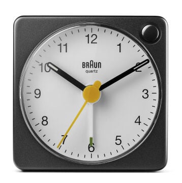 Braun BC02XBW Küçük Boy Siyah Klasik Işık ve Alarmlı Masa Saati