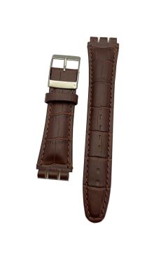 19 mm Swatch Uyumlu Croco Baskılı Desenli Hakiki Deri Saat Kordonu Kayışı
