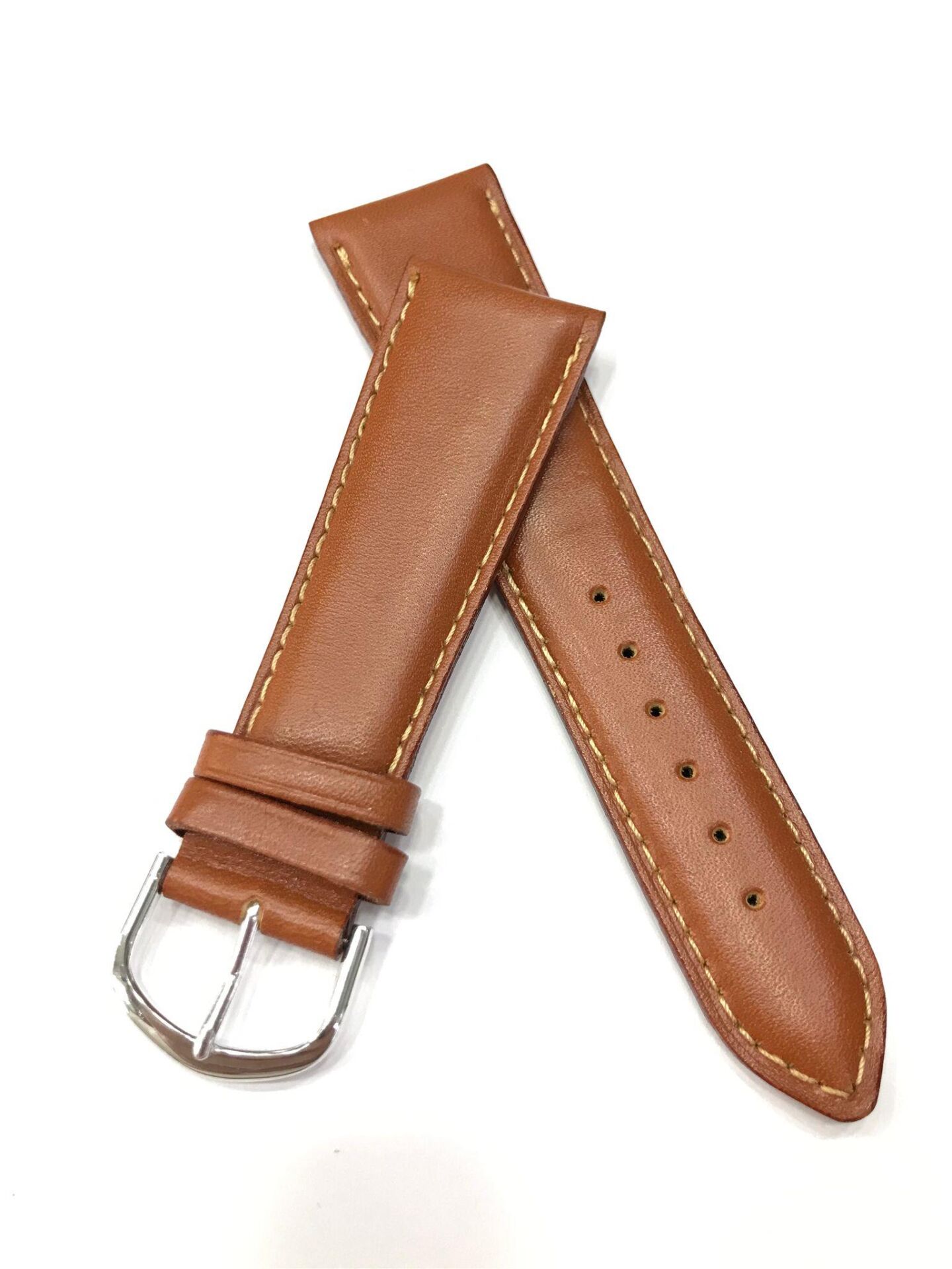 26 mm Düz Yumuşak Hakiki Deri Saat Kordonu Kayışı Taba