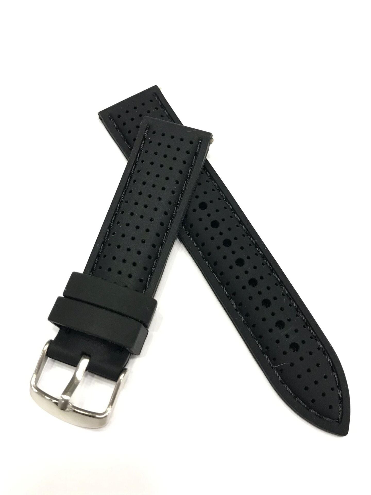 20mm Benekli Renkli Yüksek Kalite Silikon Saat Kordonu Kayışı Lacivert - 20 cm
