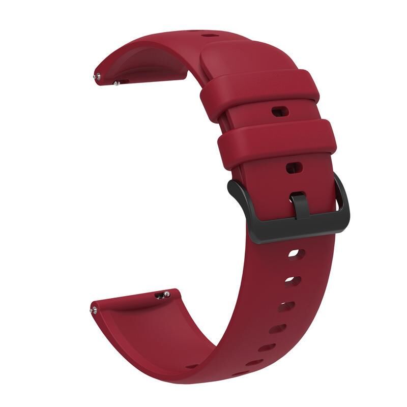 22 mm Üst Kalite Renkli Akıllı Pimli Akıllı Saat Silikon Saat Kordonu Bordo - 22mm