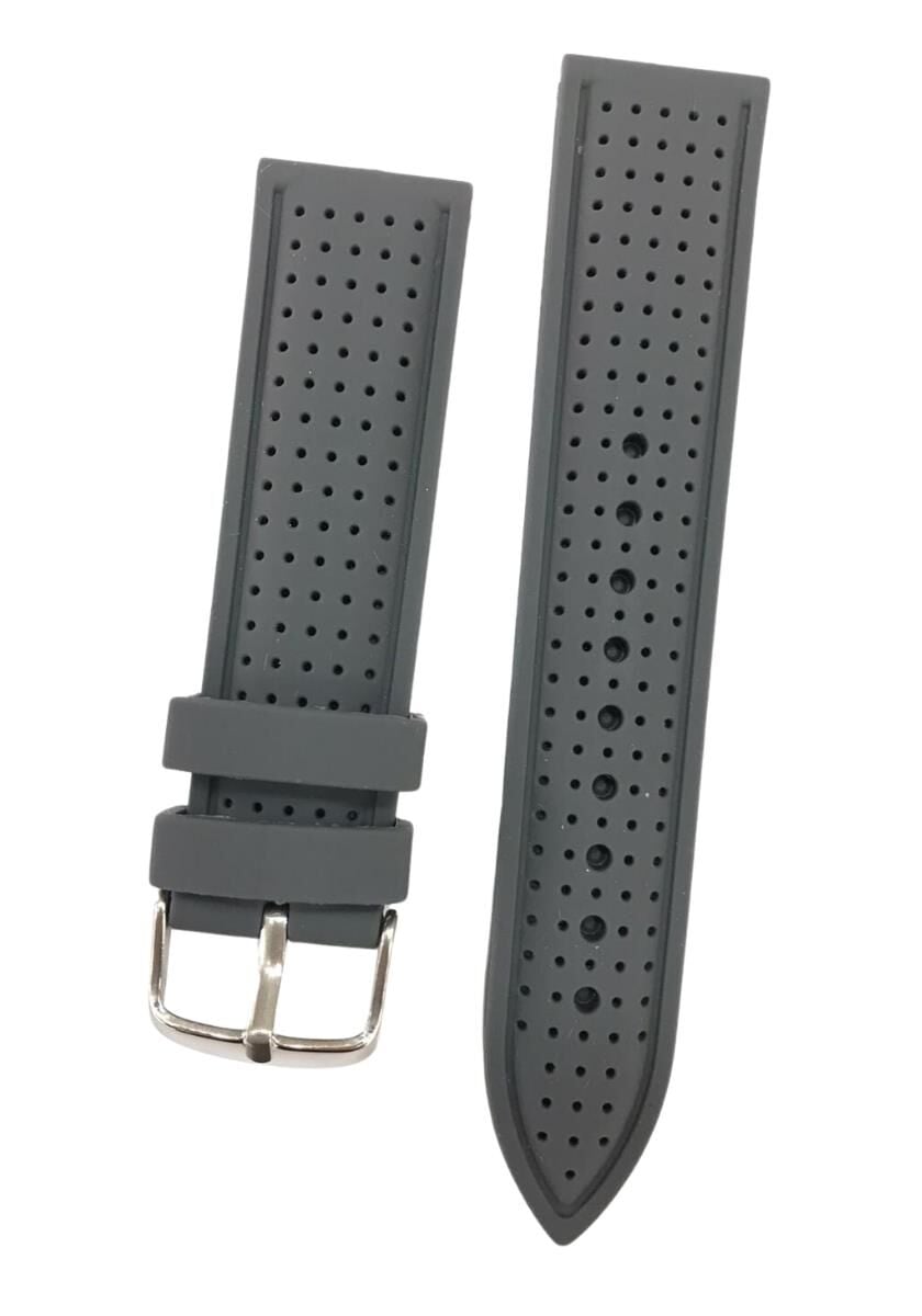 20mm Benekli Renkli Yüksek Kalite Silikon Saat Kordonu Kayışı Gri - 20 cm