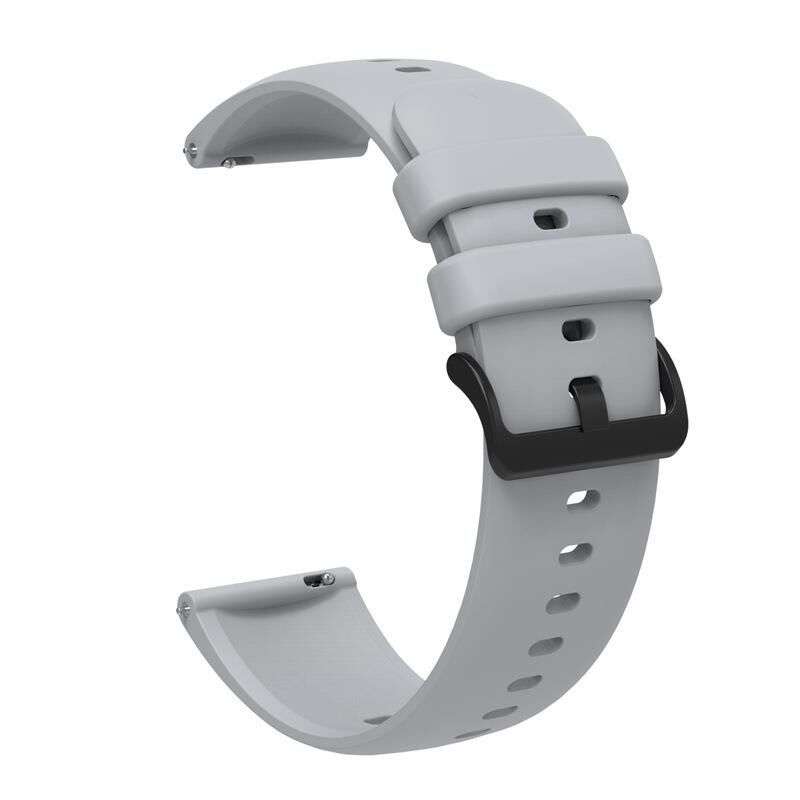 22 mm Üst Kalite Renkli Akıllı Pimli Akıllı Saat Silikon Saat Kordonu Gri - 22mm