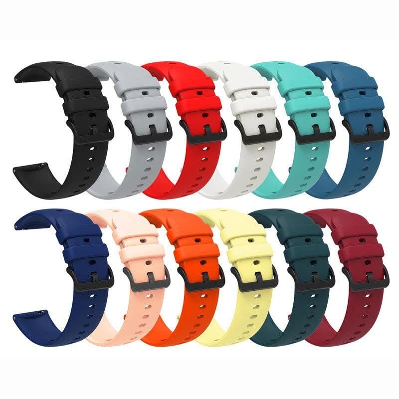 22 mm Üst Kalite Renkli Akıllı Pimli Akıllı Saat Silikon Saat Kordonu Siyah - 22mm